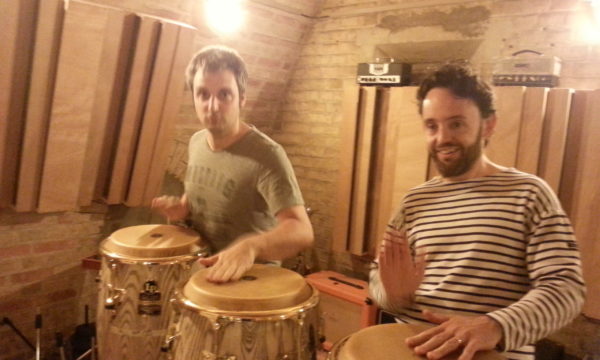 Julien Beaulieu Matthieu Geiger congas musiciens Vincent Eckert studio